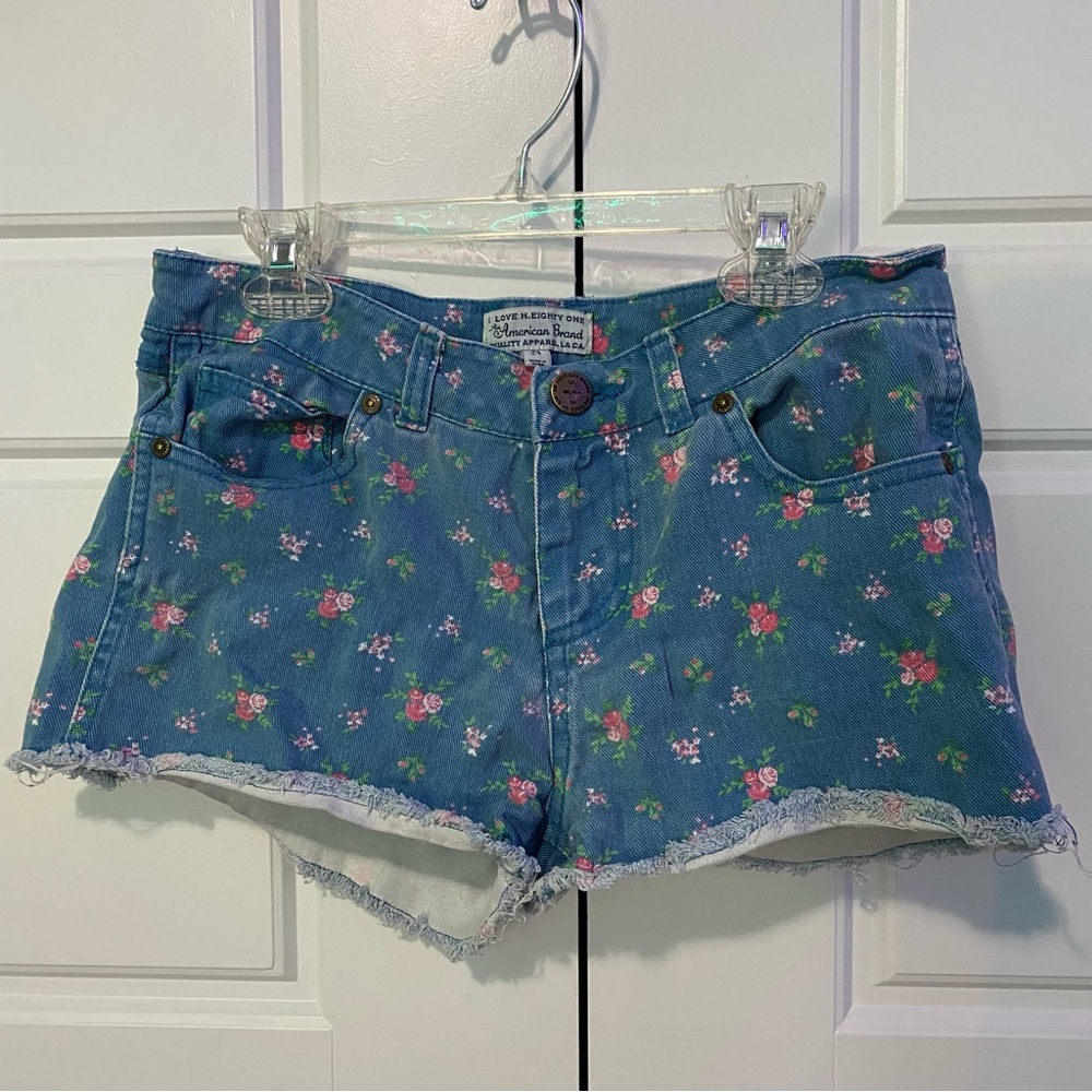 Floral Denim Shorts